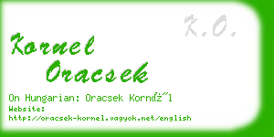 kornel oracsek business card